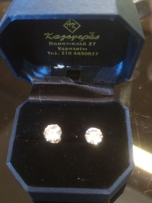 Women's earrings with zircon 14k gold used, 1.9g