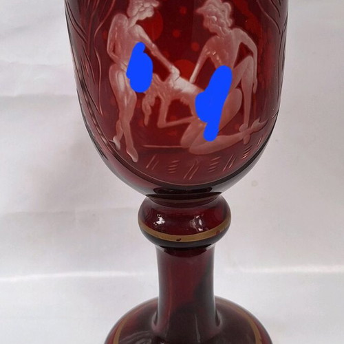 Vintage decorative glass used with depiction