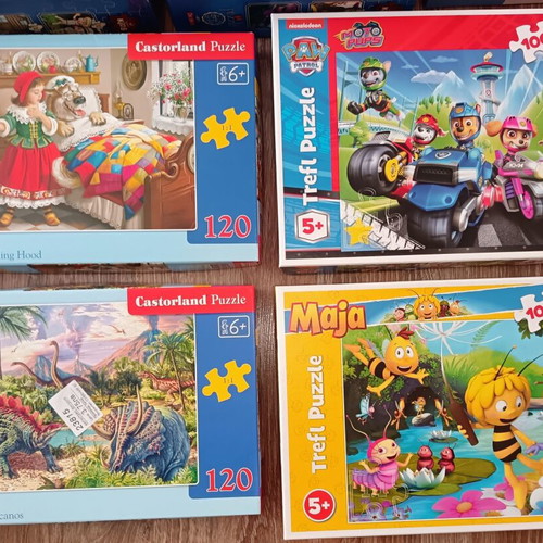 Children's puzzles and board games used, ages 4 to 8
