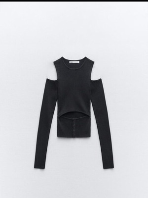 Zara blouse new with cut outs black size M