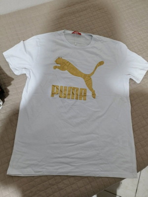 Puma women's t-shirt new, white and gold, size XL