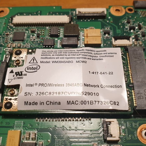 Sony Vaio laptop motherboard with processor and cards