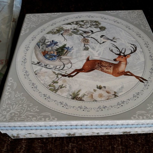 English Home two-tier Christmas hors d'oeuvre tray new
