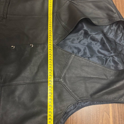 Men's leather vest like new, black, size 4XL