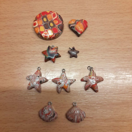 Handmade polymer clay pendants new, miniatures