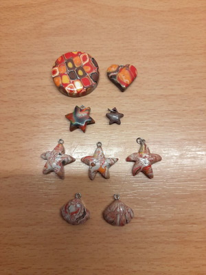 Handmade polymer clay pendants new, miniatures