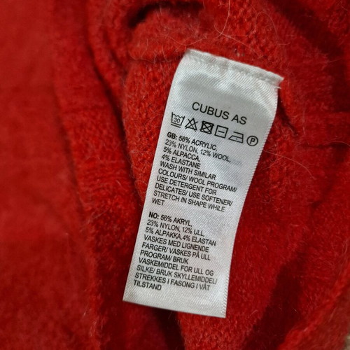 Cubus Sweden oversized pullover with wool and alpaca like new, red coral