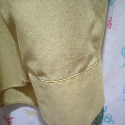Cotton men's shirt long sleeve size L like new mocha mustard color