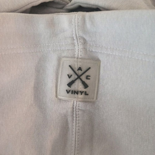Vinyl sweatshirt M gray black like new with fleece lining