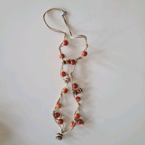 Handmade necklace like new with beads and stainless clasp