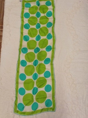 Vintage Vera Neumann silk satin scarf 60s 70s polka dot with ladybug used