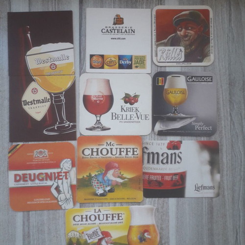 Beer coasters used, set of 10, No 2