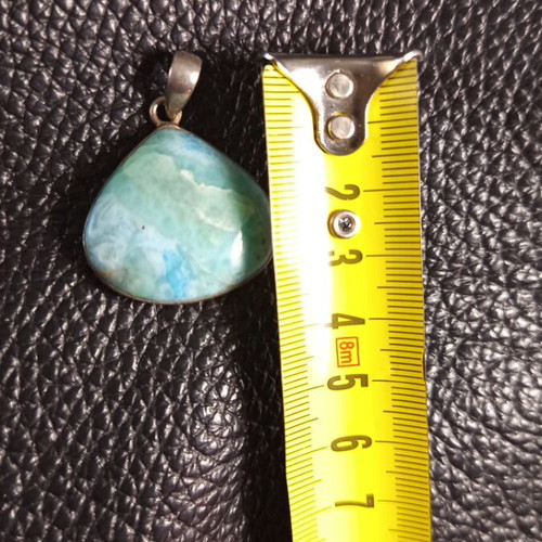 Silver necklace with natural larimar energy crystal new
