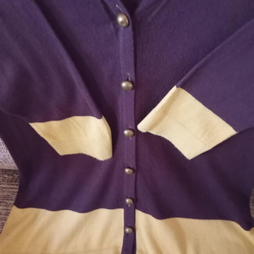 Next cardigan size M like new, long, purple with gold details