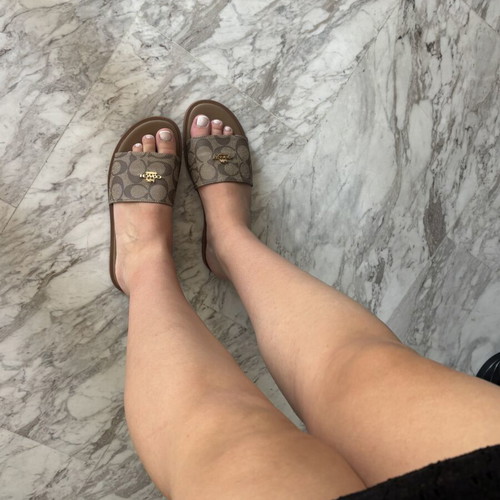 Coach sandals size 38 new beige and brown