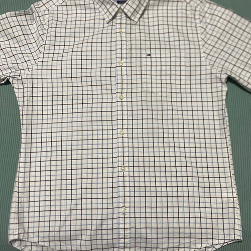 Tommy Hilfiger men's dress shirt, Large, Custom Fit, plaid