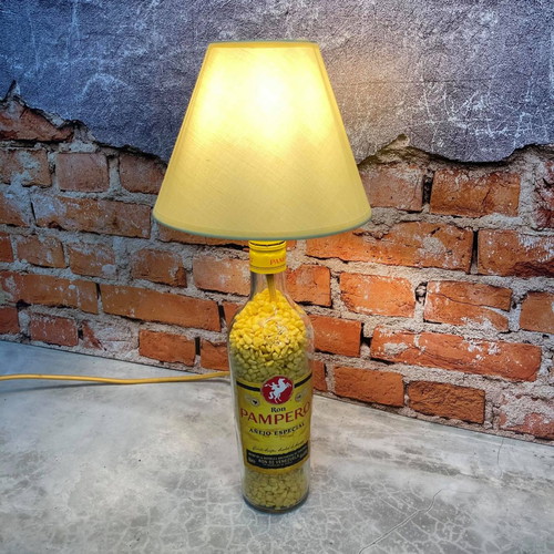 Desk lamp made from Pampero rum bottle new