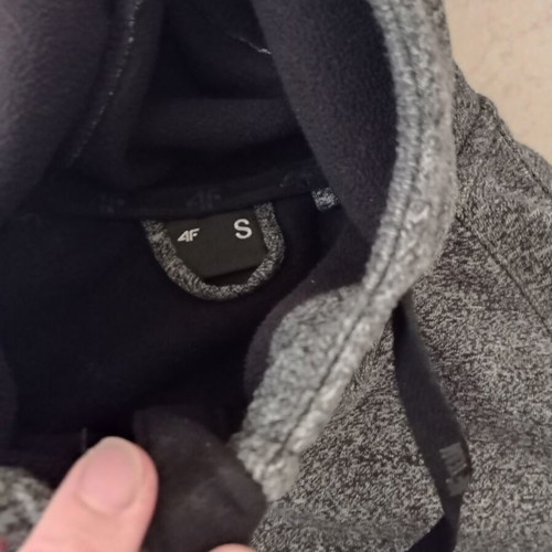 4F Long Soft Shell Jacket like new, waterproof, fleece lining, gray, size S
