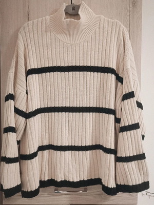 Oversized sweater like new, black and beige, one size
