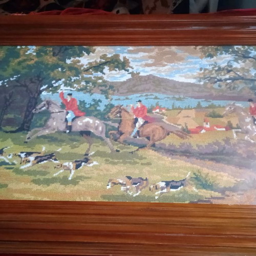 Embroidery painting hunting theme new 97x47 cm