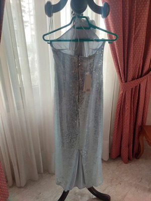 Mix & Match dress like new, midi, light blue with sequins