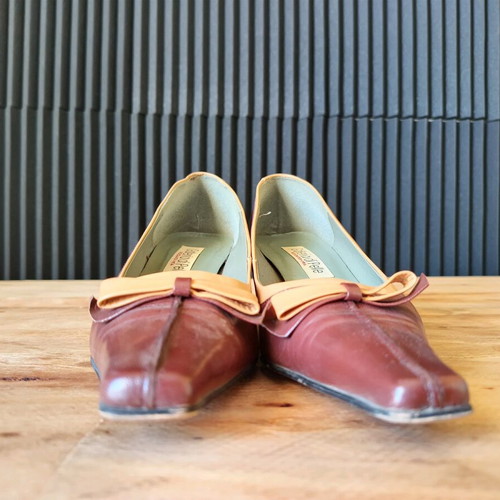 Gaetano Pelle leather pumps size 37 used, brown with beige details