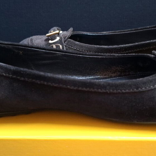 Car Shoe suede ballerinas used, brown, size 38.5