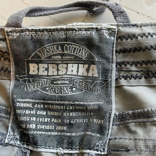 Vintage Bershka cargo pants size 38 used, cotton khaki-beige