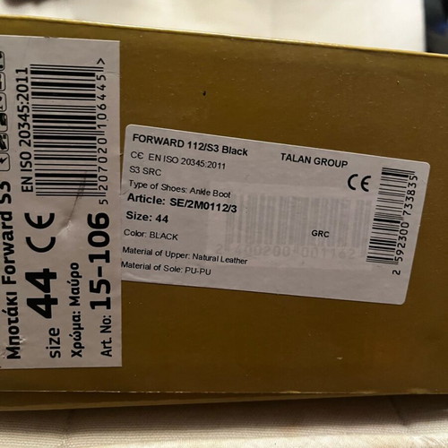 Work Shoes size 44 new, waterproof, anti-slip with steel toe