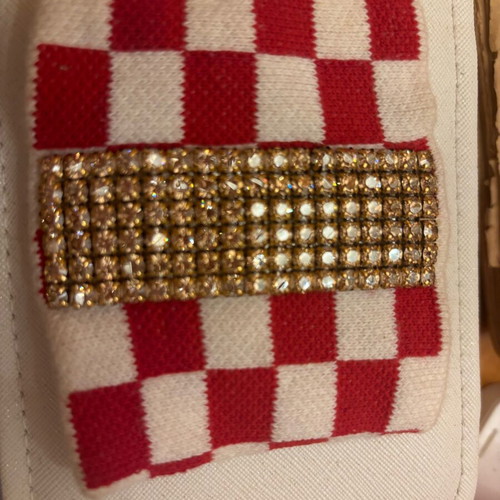 Bracelet with rhinestones like new, red and white