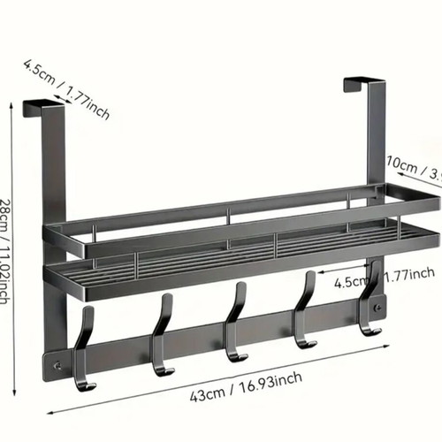 Door hanger new with built-in shelf and five hooks 43cm