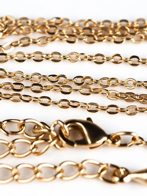 Gold plated necklace chain with clasp and extension, new