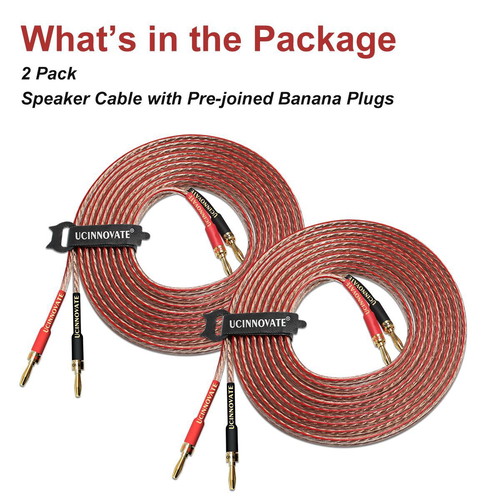 Hi-Fi speaker cable with banana connectors OFC 13AWG 2x4m new