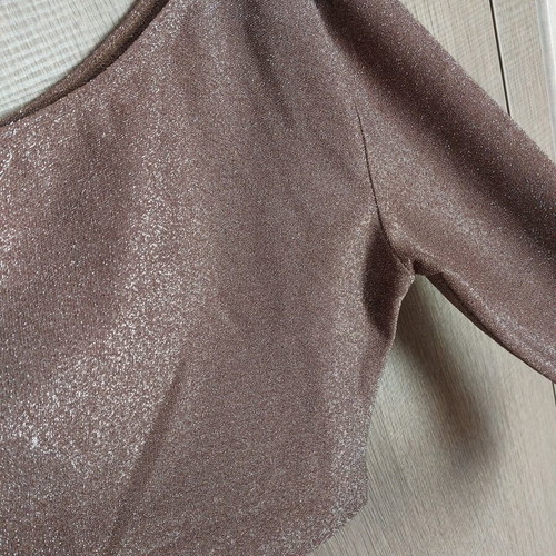One Sleeve Crop Top Shein like new, pink gold glitter