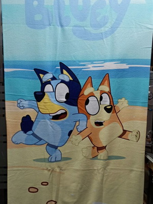 Bluey beach towel and bucket set new, 70x140cm, 100% cotton