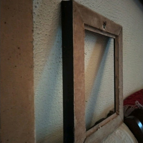 Set of 2 Vintage Wooden Frames, dark brown embossed, no glass