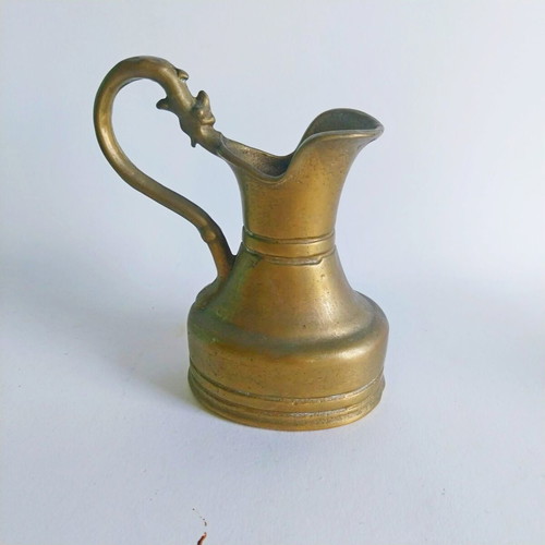 Brass Pitcher used, hand-crafted vintage solid brass