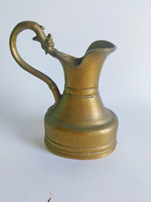 Brass Pitcher used, hand-crafted vintage solid brass
