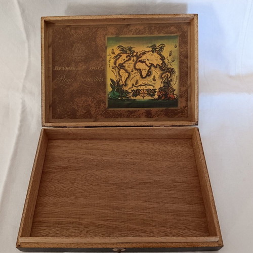Benson & Hedges Royal Señoritas cigar box used, wooden, 1950s