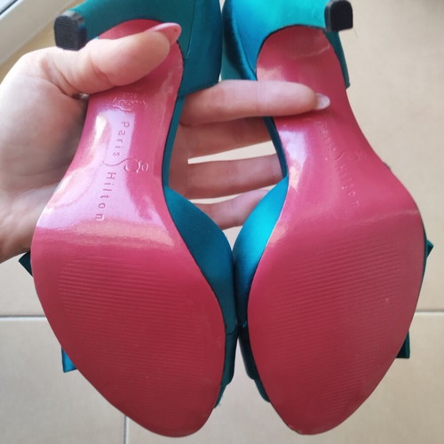 Paris Hilton peep toe heels brand new, emerald color, size 39