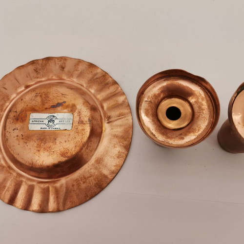 Salt shaker pepper shaker ashtray used copper Zambia