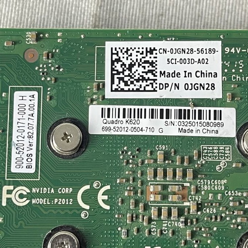 NVIDIA Quadro K620 2GB DDR3 PCIe graphics card used, low profile, DisplayPort, DVI