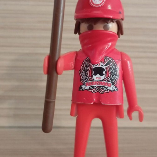 Playmobil Olympiacos Fan Figure like new with team flag
