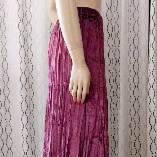 Velvet skirt like new, asymmetrical pleated, burgundy