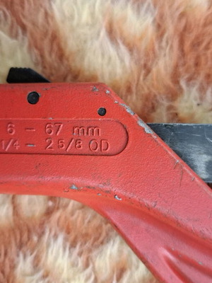 Copper pipe cutter like new for pipes up to 67mm