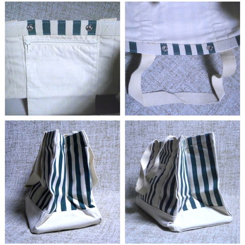 Cabotine de Gres women's hand bag new, fabric white and blue
