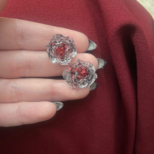 Hypoallergenic rose earrings handmade new