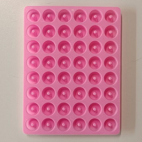 Silicone mold for mini donuts like new, 48 cavities, pink