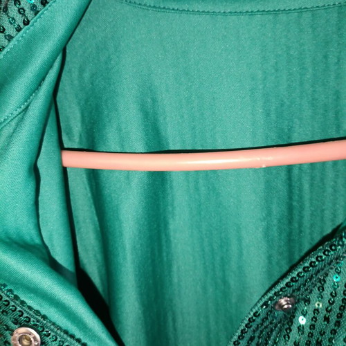 Emerald Glam Shirt with Sequins like new