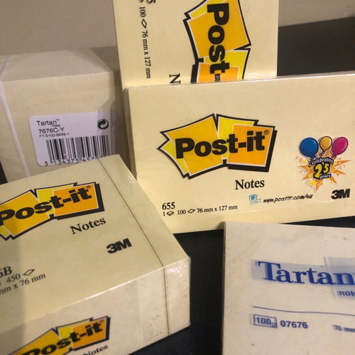 Post-it and Tartan notes new, assorted sizes